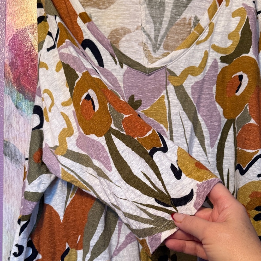 Rachel Zoe Multicolor Floral Long Sleeve Top - Picture 4 of 5